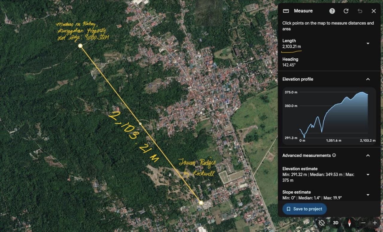 Satellite reference map for Manggahan Estate in Mataas na Kahoy near Lipa